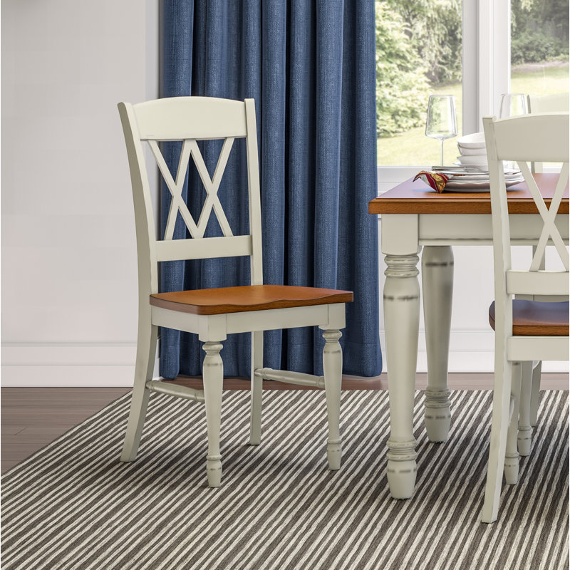Monarch White and Oak 5-Piece Dining Set with Double X-Back Chairs