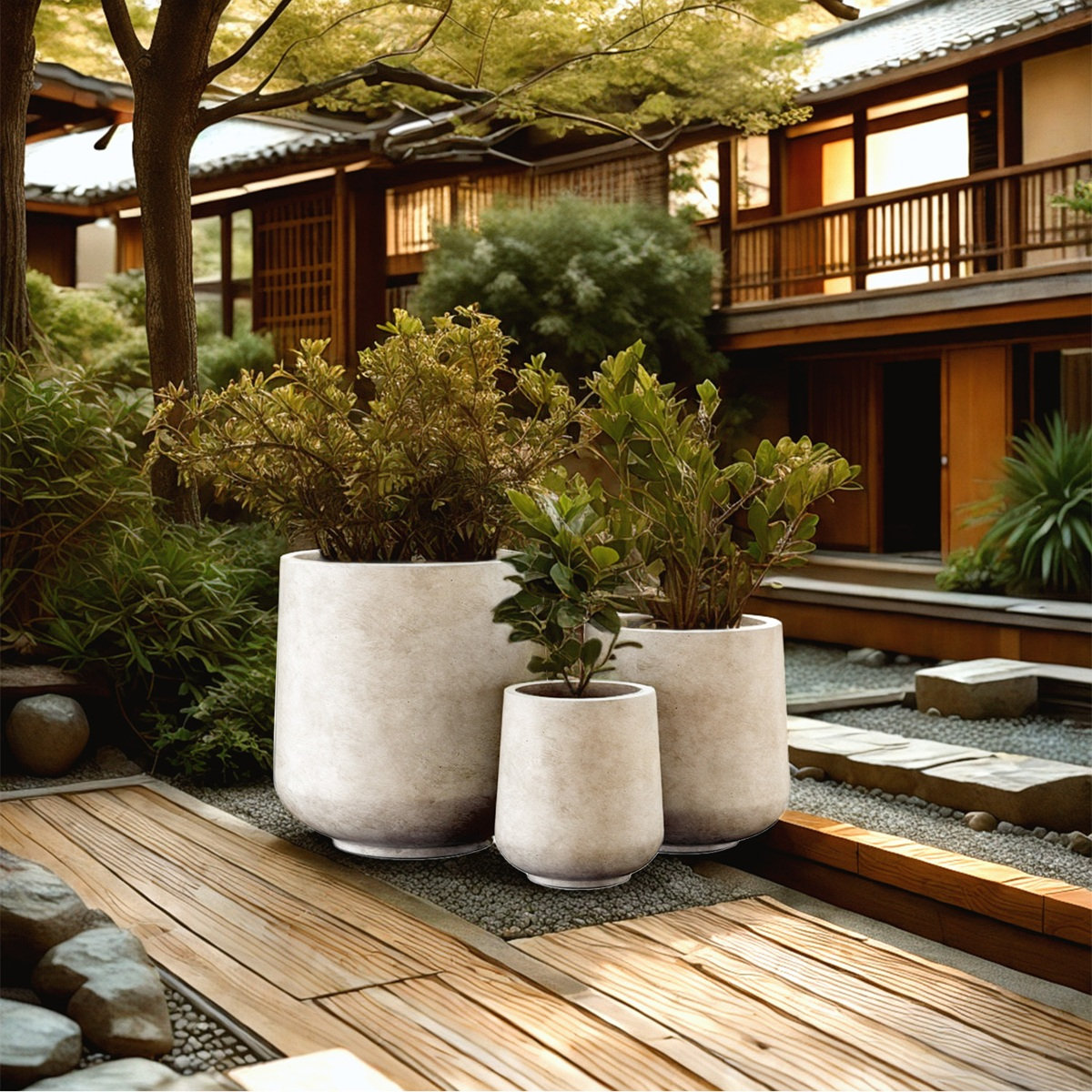 Tali 17" Pot Planter, Gray