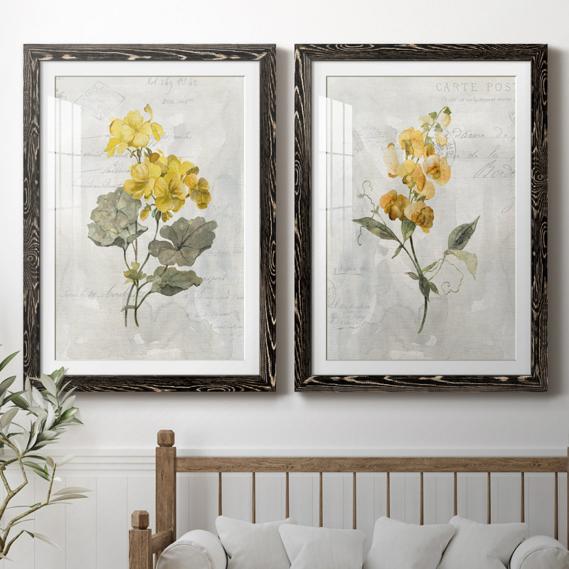 Canari lin géranium - ensemble de 2 reproductions d'art, H 31,5 po x l 47 po x P 1,5 po, H 31,5 po x l 47 po x P 1,5 po