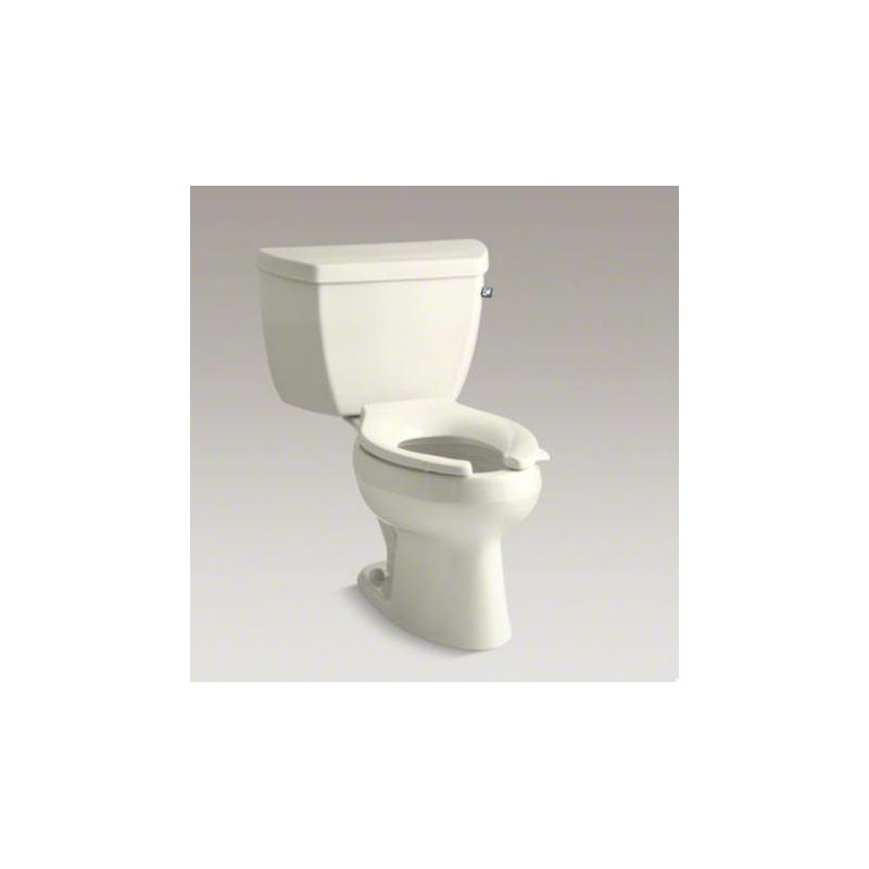 Wellworth Classic Two-Piece Elongated 1.0 GPF Toilet with Pressure Lite Flushing Technology, Less Seat, Biscuit, No