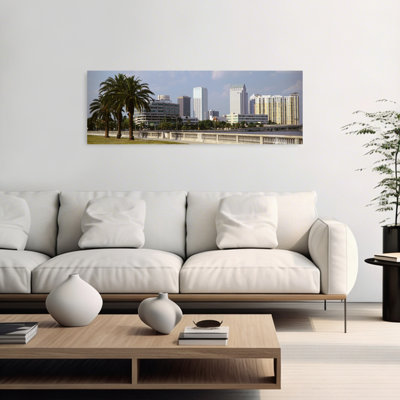 Skyline Tampa Fl Modern Abstract Contemporary Palm Tree Architecture Spring Wall Art