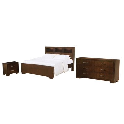 Geil Cappuccino 3-Piece Bedroom Set with Dresser