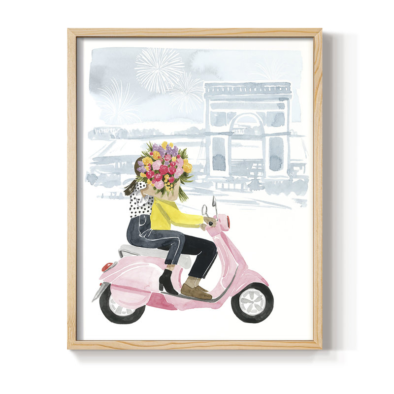«Paris in Love I», reproduction encadrée - bois massif, H 11 po x l 9 po