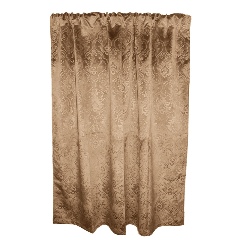 Izea Velvet Room Darkening Curtain Single Panel, Beige, 54" W x 84" L