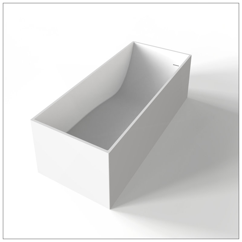 66.9 Inch Freestanding Solid Surface Soaking Bathtub For Bathroom