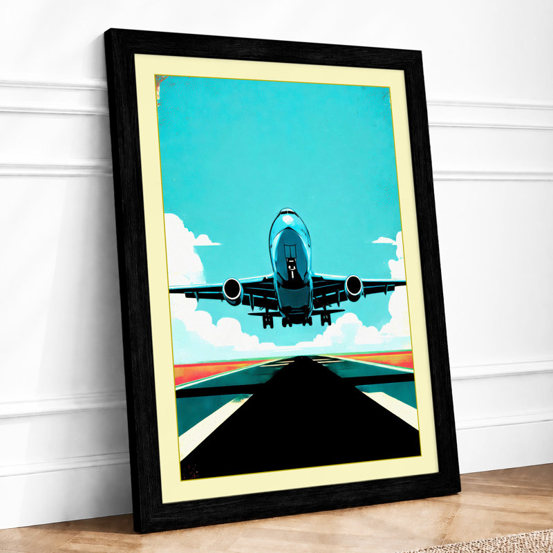 Runway Departure Modern 1 Piece Single Picture Frame Wall Art, A3 - 42.0 x 29.7 cm, Black