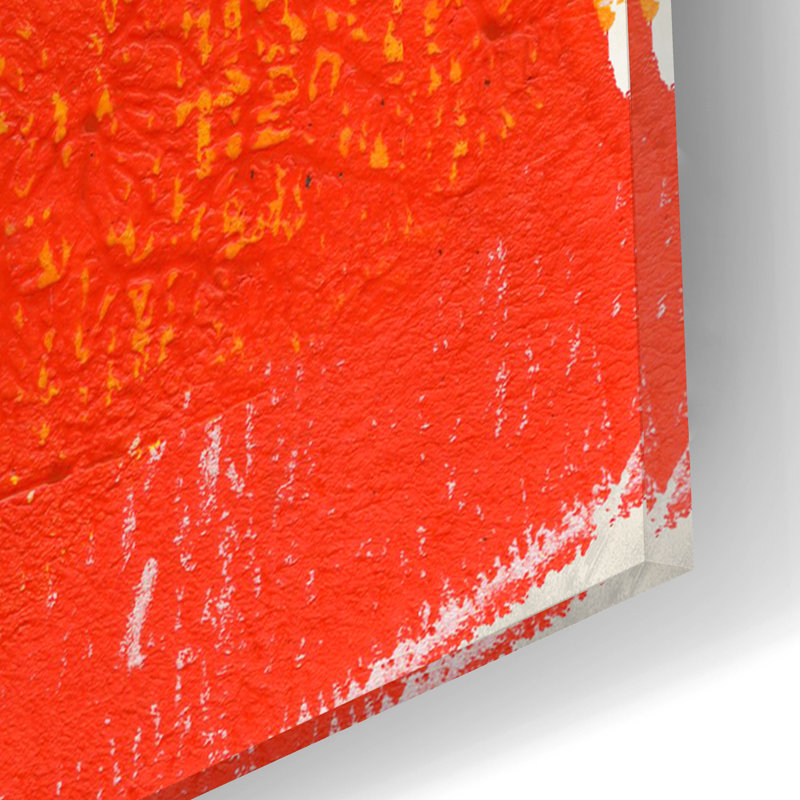  «Orange Starburst 2» par Laura Gibson, art mural en verre acrylique, 12 po x 12 po