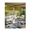 Tapis tissé à motif floral gris anthracite et tapis lavable-567534076