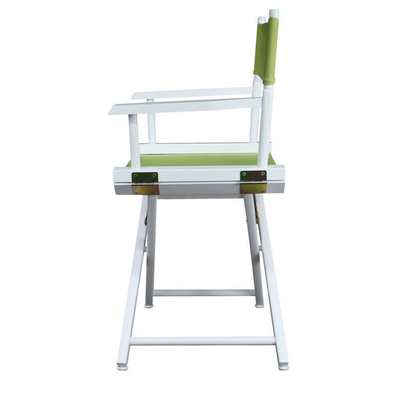 Chaise de réalisateur pliante 18 po, Blanc, Vert lime