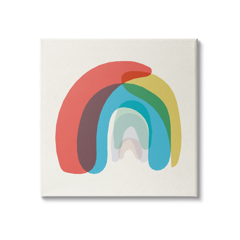 Abstrait arc-en-ciel asymétrique avec arches asymétriques par Daphne Polselli, impression sur toile sans cadre, Toile tendue