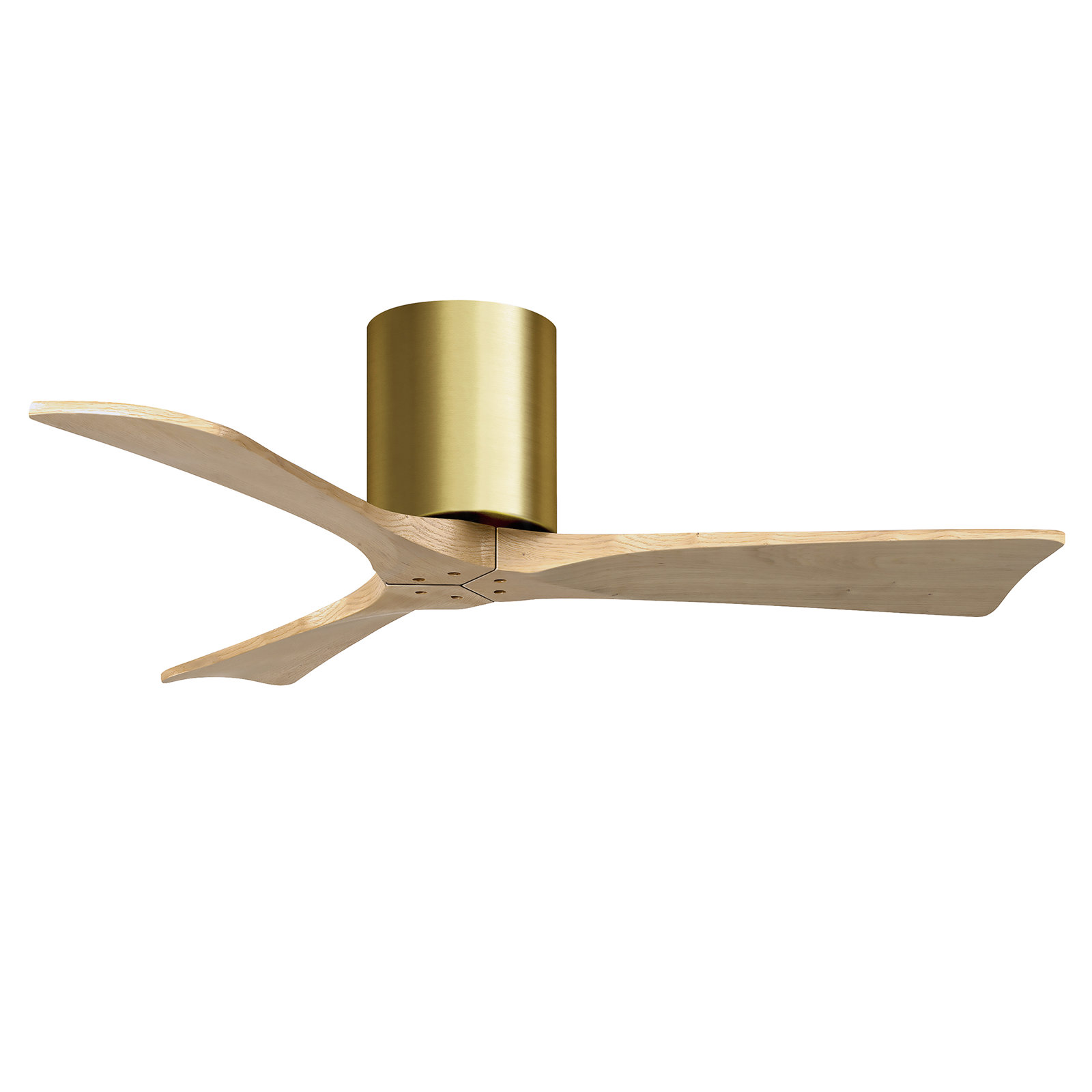 Olivier 3 Blade Ceiling Fan, Brushed Brass, Light Maple Tone, 42"