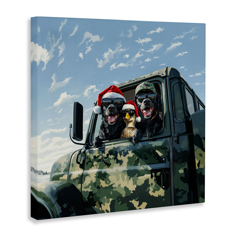 Santa Dogs & Duck, conception de Jim Baldwin, H 36 po x l 36 po