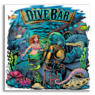 «Dive Bar On» par Flyland Designs Print