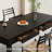 86.61" Black Rectangular Solid Wood Dining Table