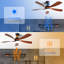 52 Inch Modern Ceiling Fan With 3 Color Dimmable Led Light 5 ABS Blades Remote Control Reversible DC Motor-800012109-800012106