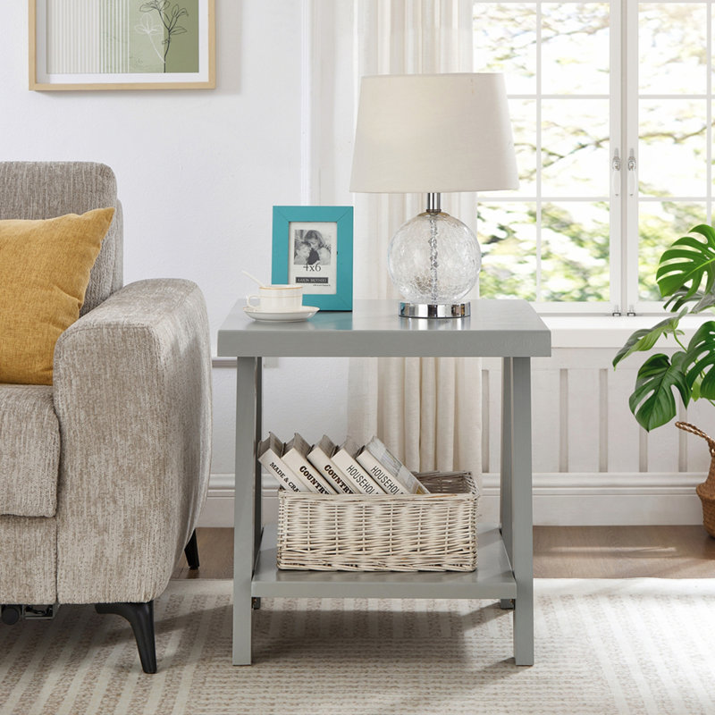Table d'appoint contemporaine en bois gris