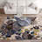 Dichiera Floral Brown/Navy/Cream Non-Slip Rubberback Area Rug-972733596