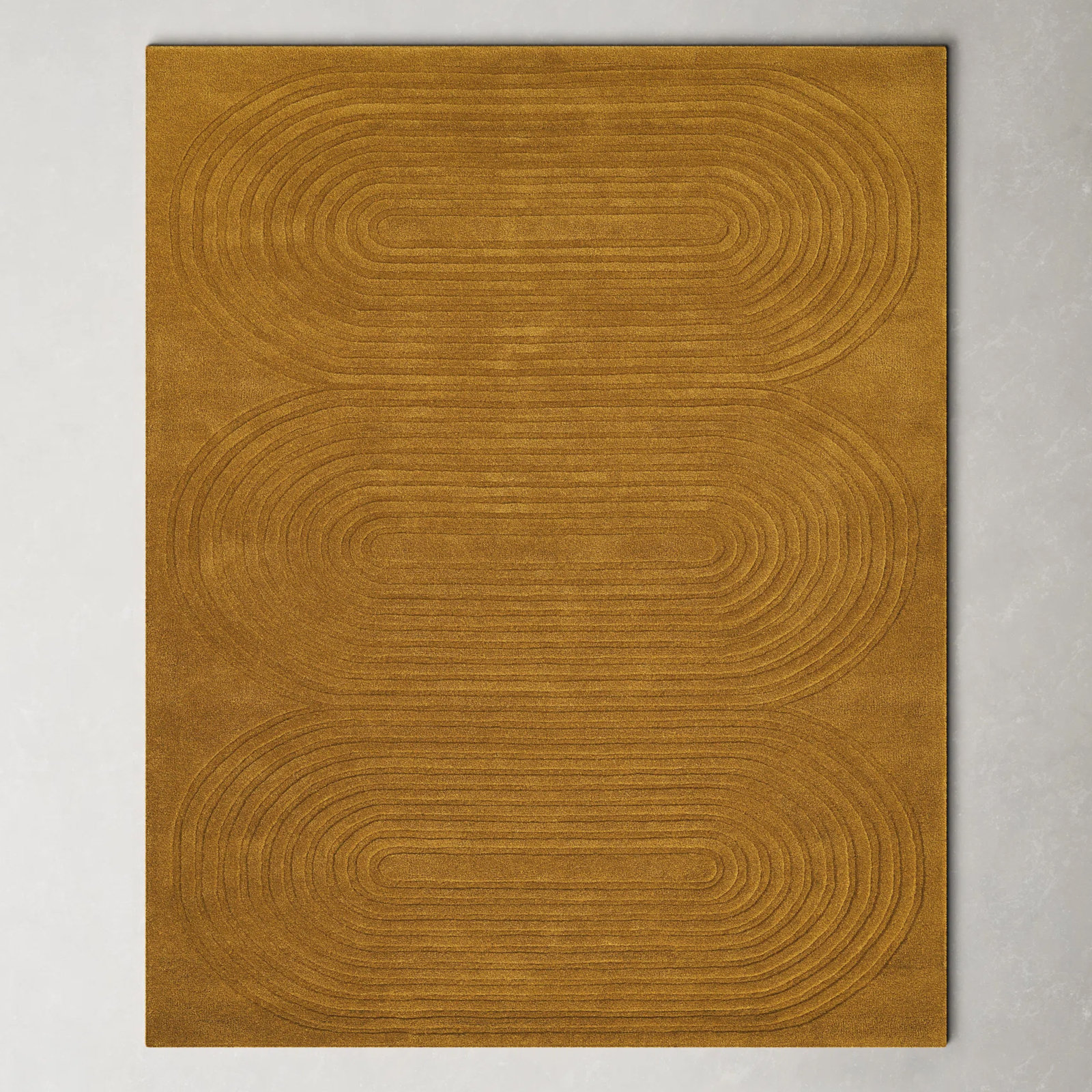 Tillie Gold Hand-Tufted Geometric Wool Rug, Rectangle 8' x 10'