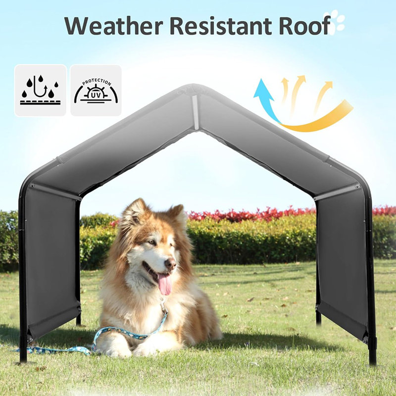 Tente d'extérieur abri pour chien gris foncé pour grands chiens, H 39 po x l 48 po x P 47 po, Gris foncé