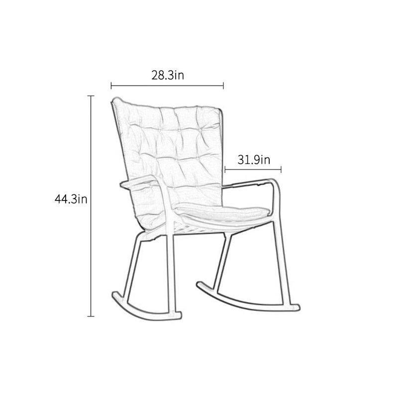 Chaise berçante de style italien, Bleu, Blanc