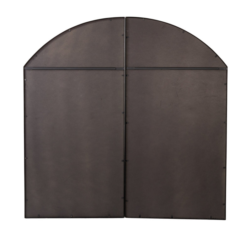 Eleanor Oversized Black Metal Arched Window Pane Wall Mirror