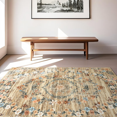 Tapis de salon lavables Boho Floral