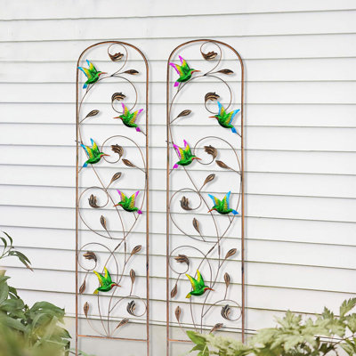 Ensemble de 2 treillis de jardin en métal