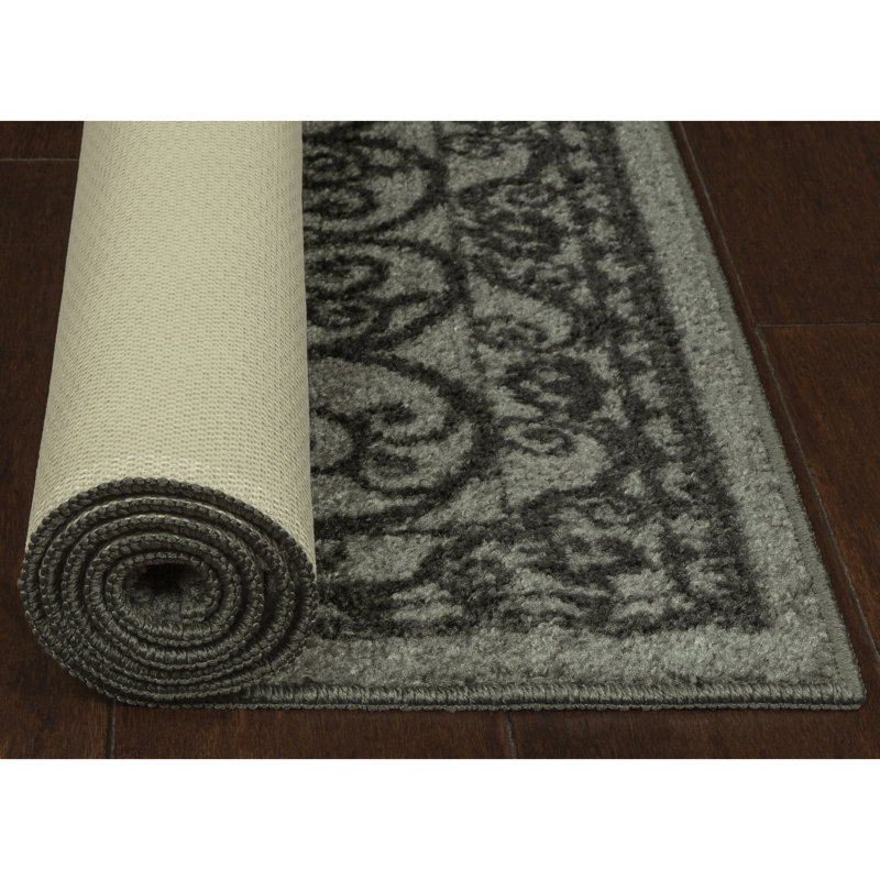 Dreyfuss Oriental Tufted Light Gray/Dark Gray Area Rug, Rectangle 2'6" x 3'10"