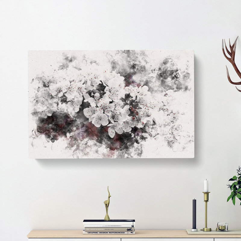 Winters Bloom Flowers - Wrapped Canvas, 40cm H x 60cm W x 4cm D