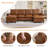  118" Faux Leather Modular U Shape Sectional Sofa with 2 Ottomans-398069701