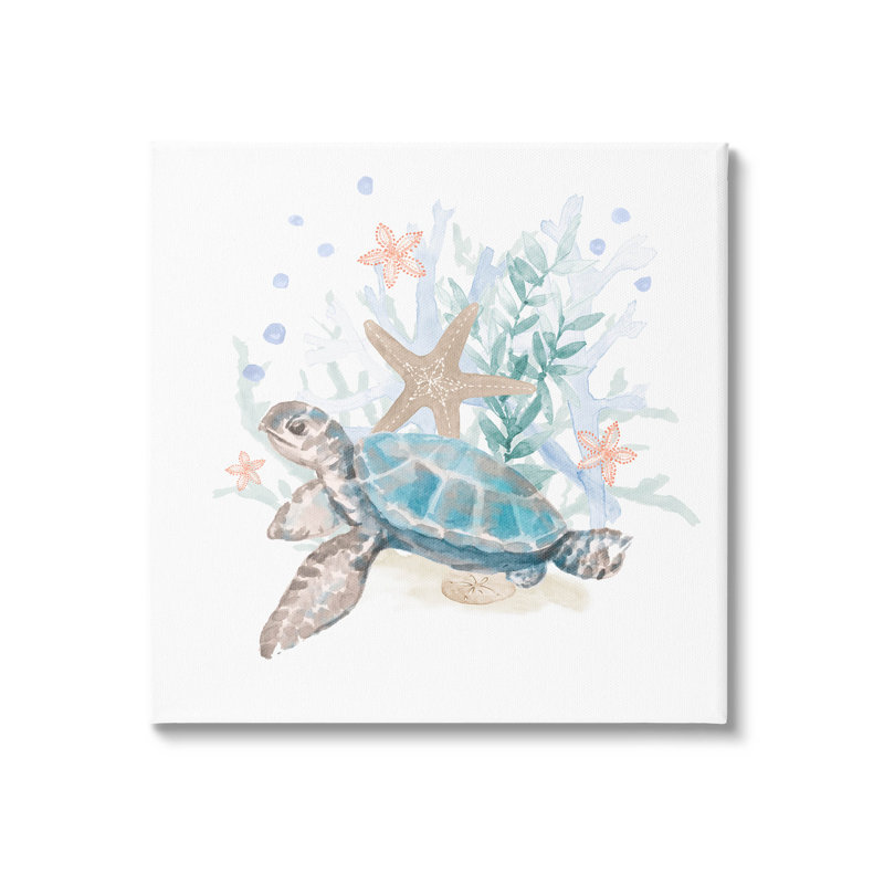 «Mixed Sea Life», art mural sur toile par Lanie Loreth, H 36 po x l 36 po x P 1,5 po