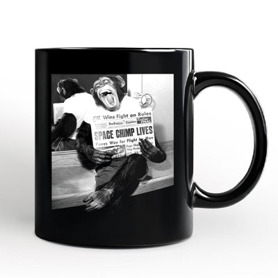 Tasse à jambon The Space Chimp, cadeau rétro de science de la NASA avec nom personnalisé