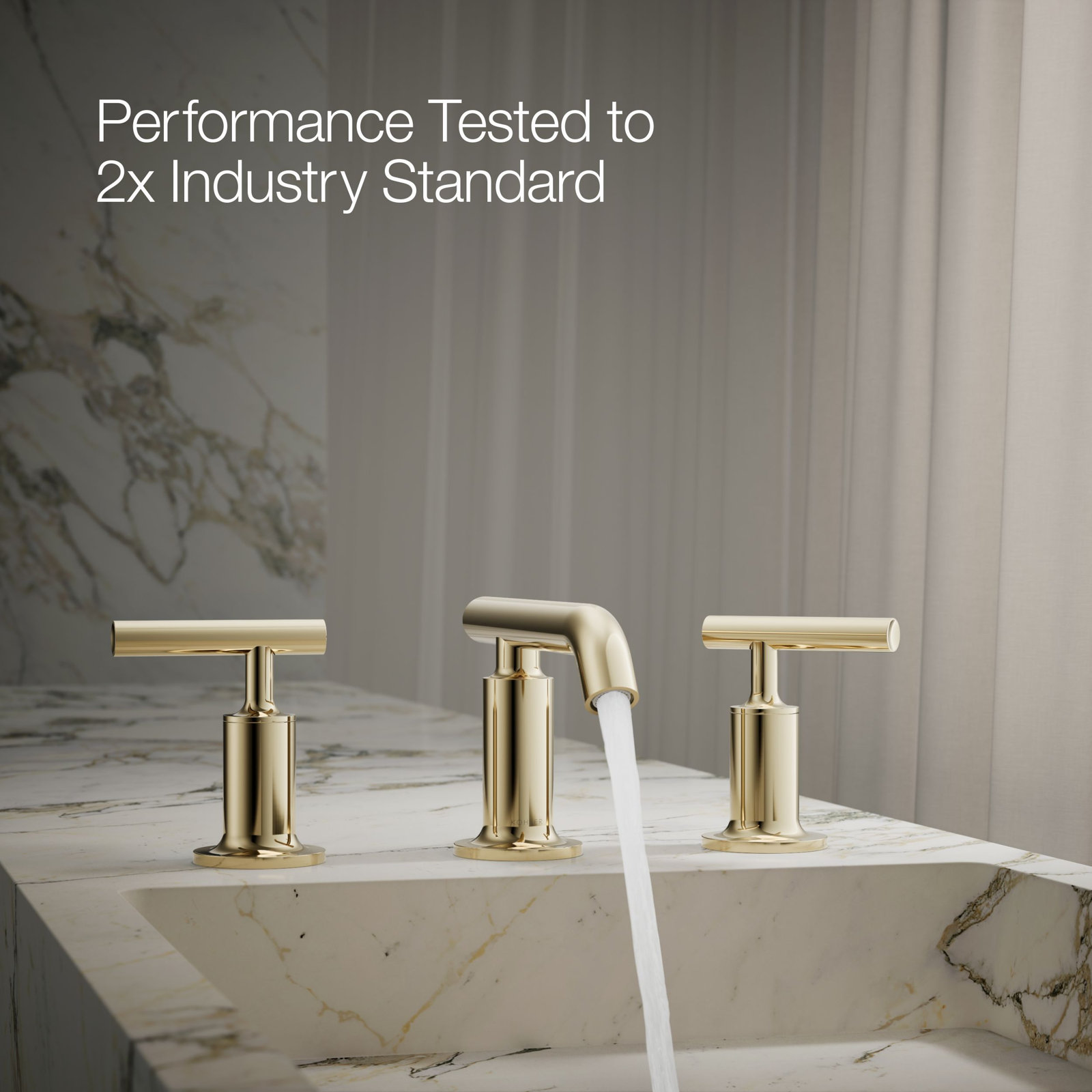 Purist 3-Hole Widespread Faucet with Drain, Vibrant French Gold