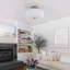 2 Light Drum Flush Mount Ceiling Light with Ribbed Opaline Glass Shade-129926833
