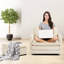 Fauteuil en velours côtelé avec repose-pieds Redenius-91901459