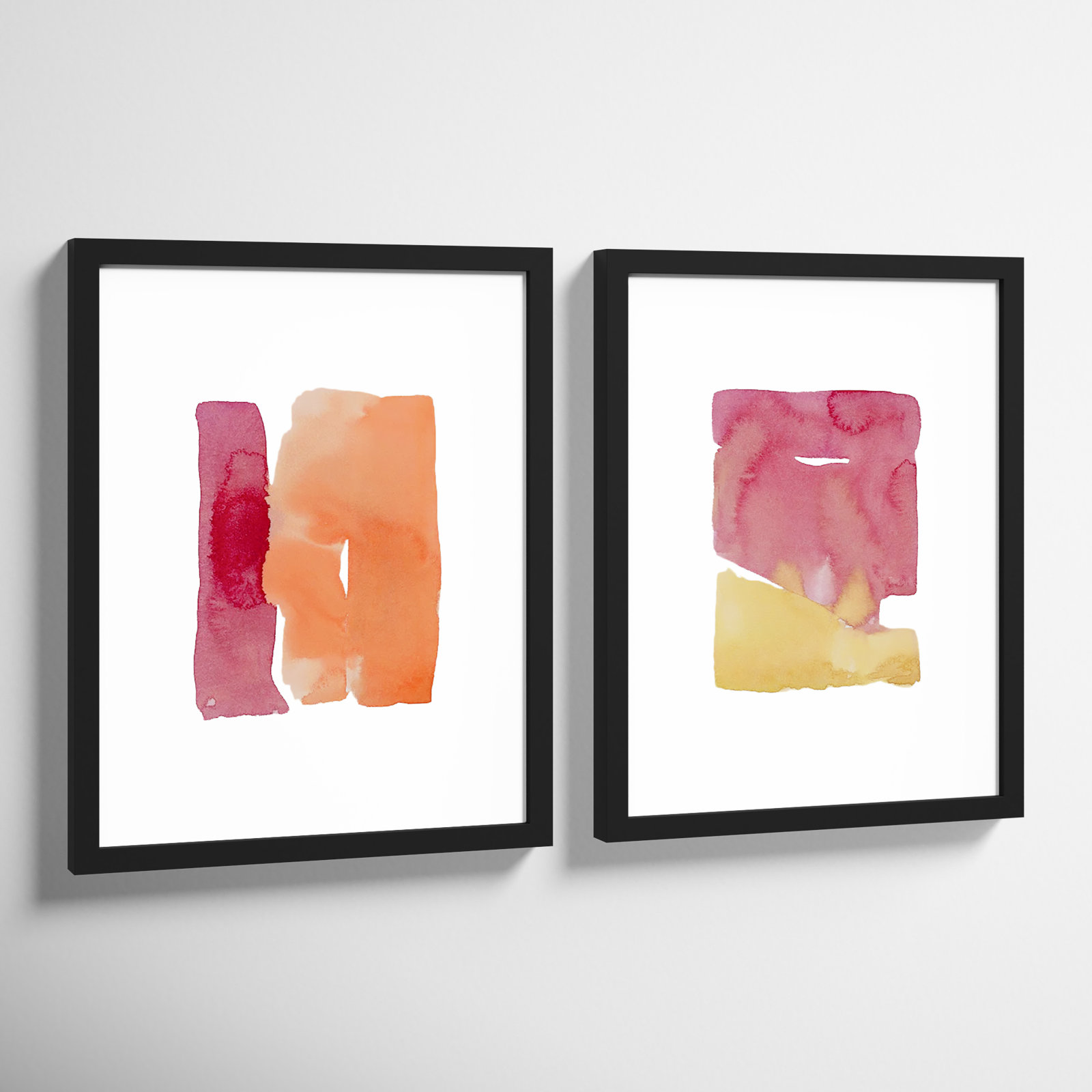 Citrus Splash 2-Piece Print Set, 20" H x 16" W, Black Framed