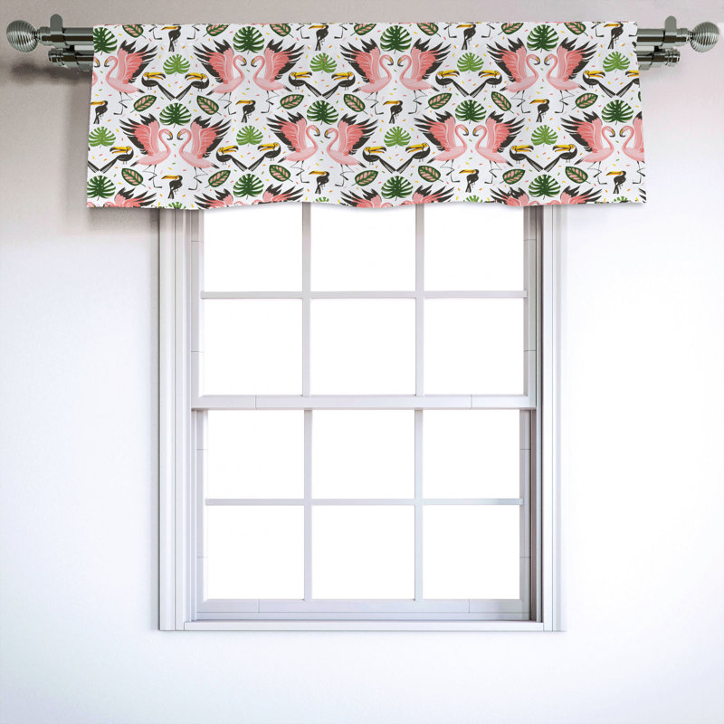 Sateen Floral Ruffled Window Valance