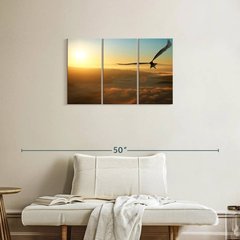 Brampt Eagle Flying At Dawn, 20" H x 33" W