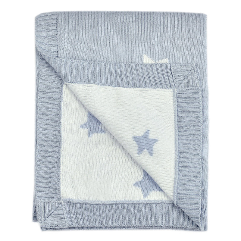 Couverture pour bébé 100% coton Dillman, Bleu