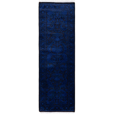 Overdyed One-of-a-Kind 2' 7" X 8' 0" Hand Knotted Area Rug