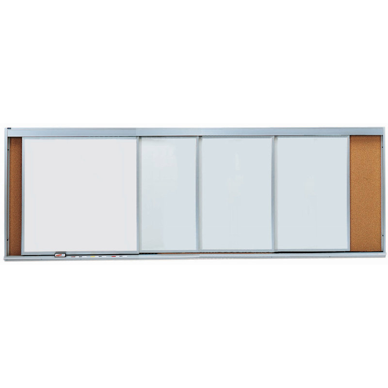 AARCO No Porcelain Metal Combination Board, 4' H x 12' L