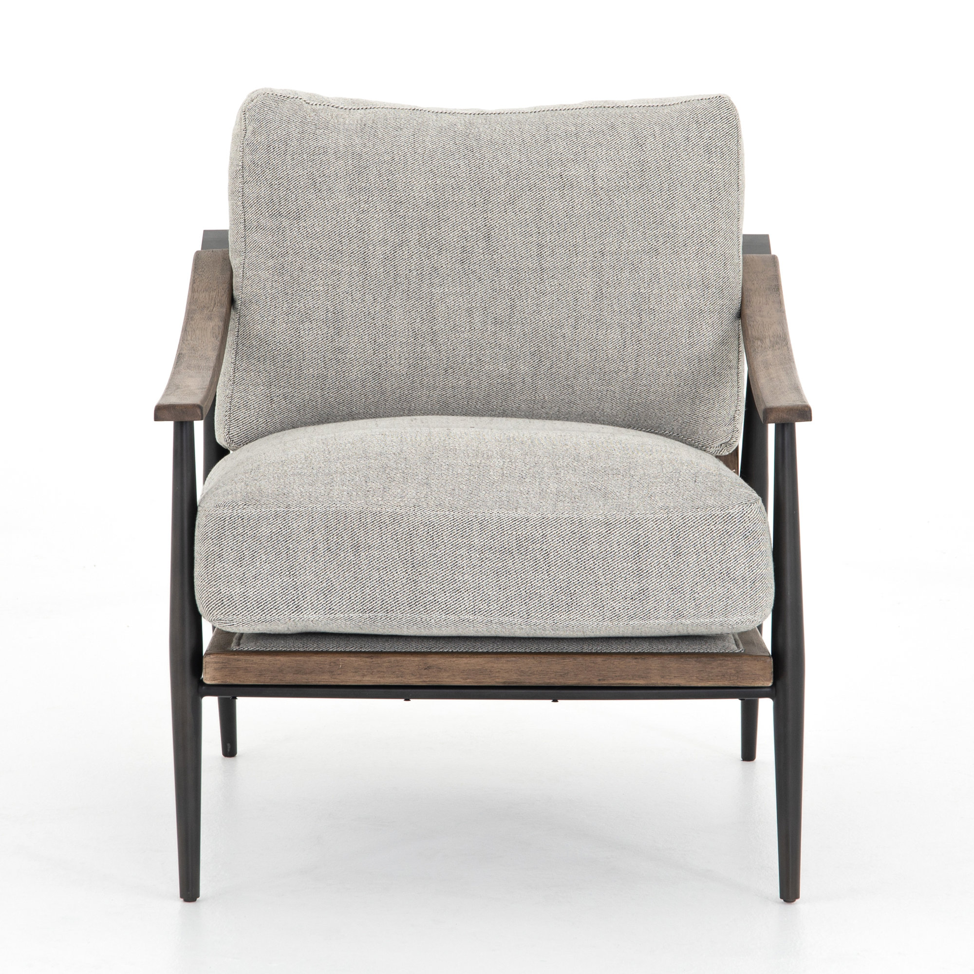Paralimni Club Armchair, Gabardine Gray Polyester Blend
