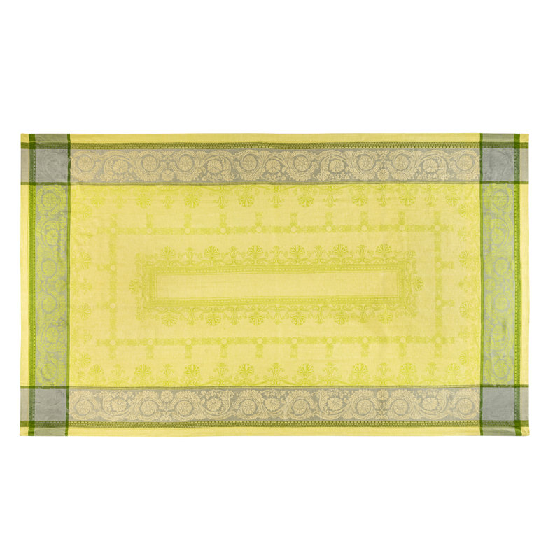 Nappe French Home Lin Cleopatra, L 71 po x l 100 po, Chartreuse / vert / gris