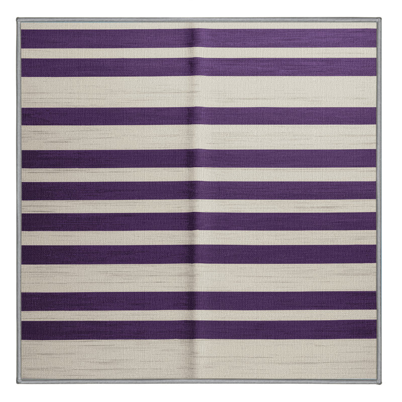 Tapis gris à rayures horizontales lavable à la machine, Rectangle de 5 pi x 8 pi