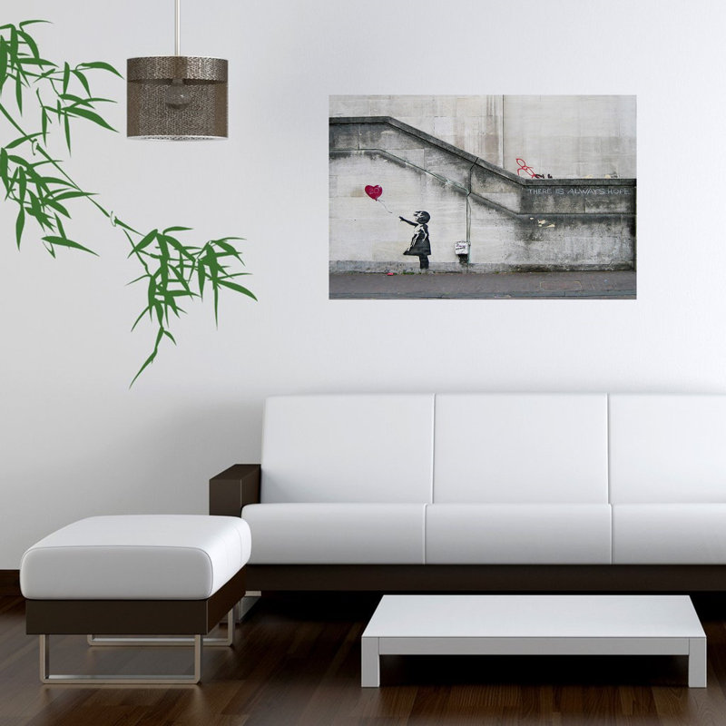 «There Is Always Hope Balloon Girl», reproduction d'impression sur papier, H 36 po x l 24 po x P 0,05 po, Affiche plate
