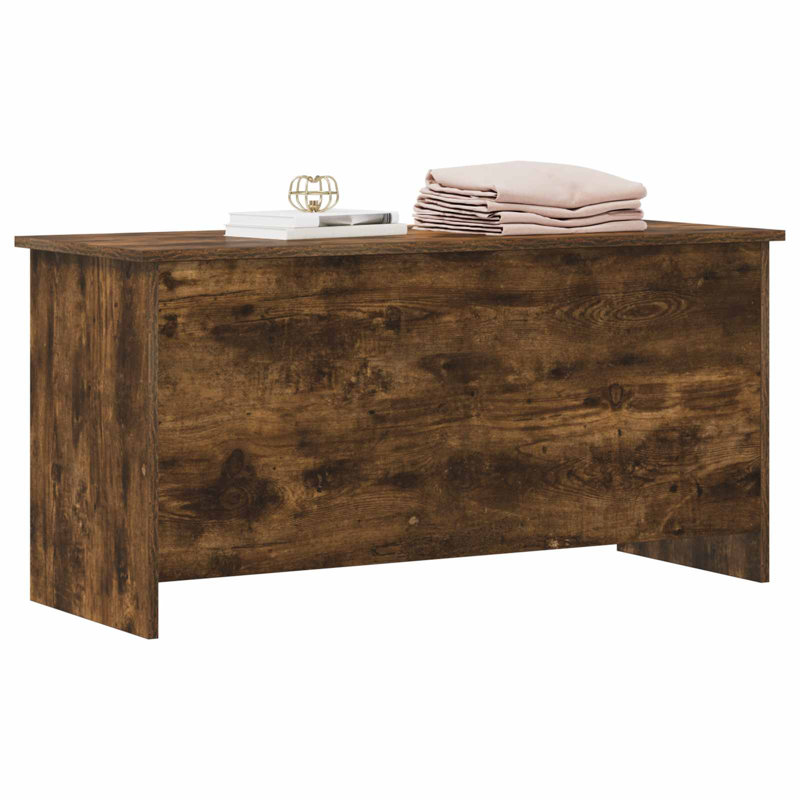 Engineered Wood Rectangle Accent Chest, 50cm H x 100cm W x 40cm D, Smoked Oak