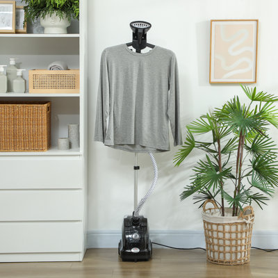 HOMCOM Clothes Steamer with Adjustable Telescopic Pole 41-110 cm Black