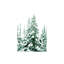 Sapin des bois avec neige, art mural non encadré, L 36 po x l 24 po