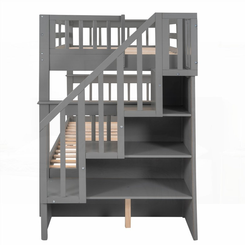 Lit superposé simple sur trois tiroirs robuste Capacité de 190 lb, aucun sommier requis