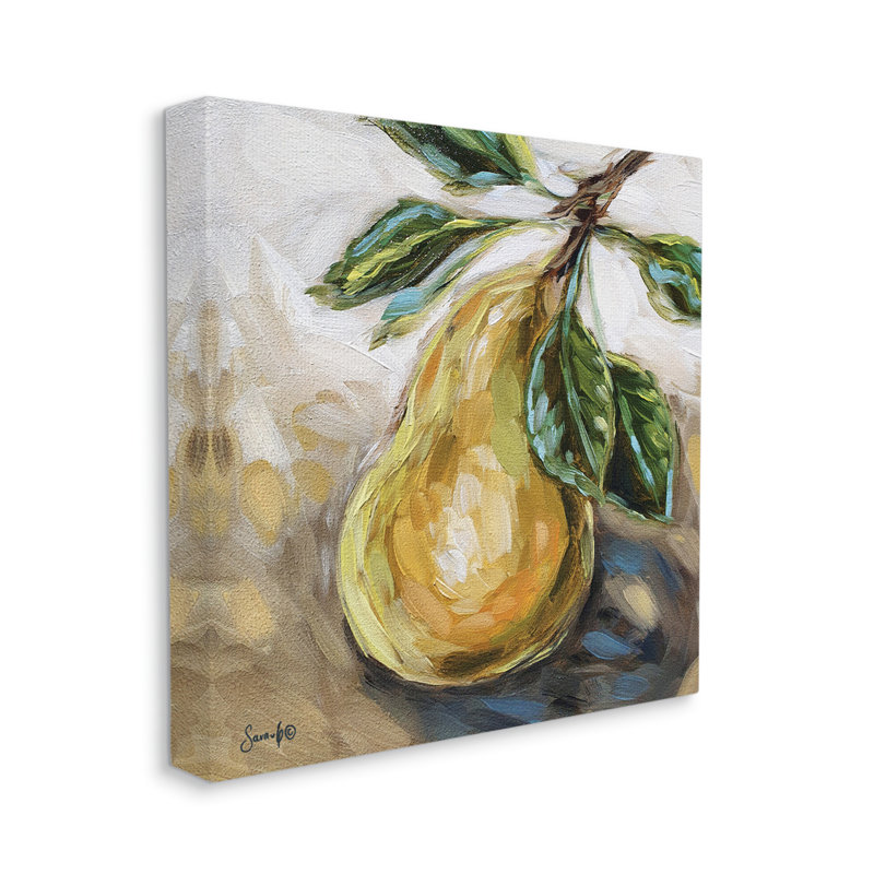 «August Still® Pear Still Life, peinture sur toile, art mural par Sara G. Designs, H 17 po x l 17 po x P 1,5 po